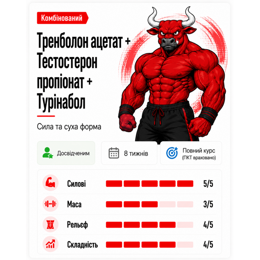 Суха міць (Трен А + Тест. Проп + Турінабол)