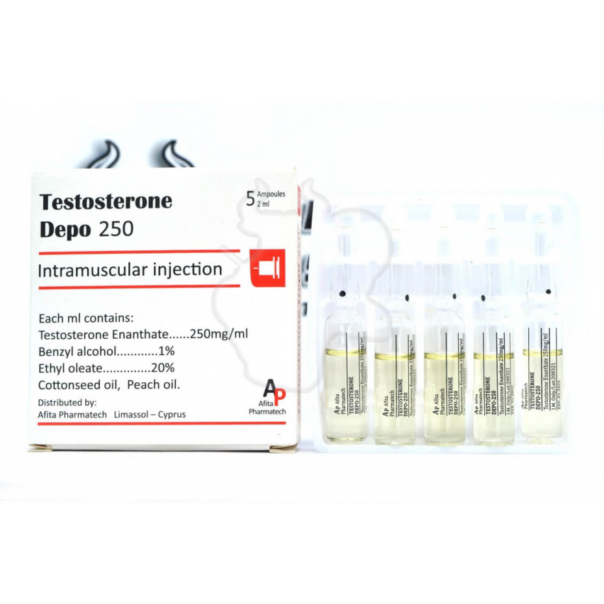 Уцінка - Testosterone Enanthate 250 "Afita" (10ml/500mg/5amp) - Термін придатності до 01,25