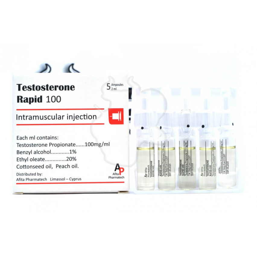 Уцінка - Testosterone Propionate 100 "Afita" (10ml/200mg/5amp) - Термін придатності до 05,25