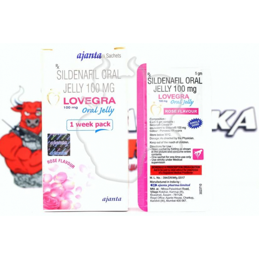 Жіноча віагра Lovegra 100 Oral Jelly "Ajanta pharma" (7 serv/100mg)