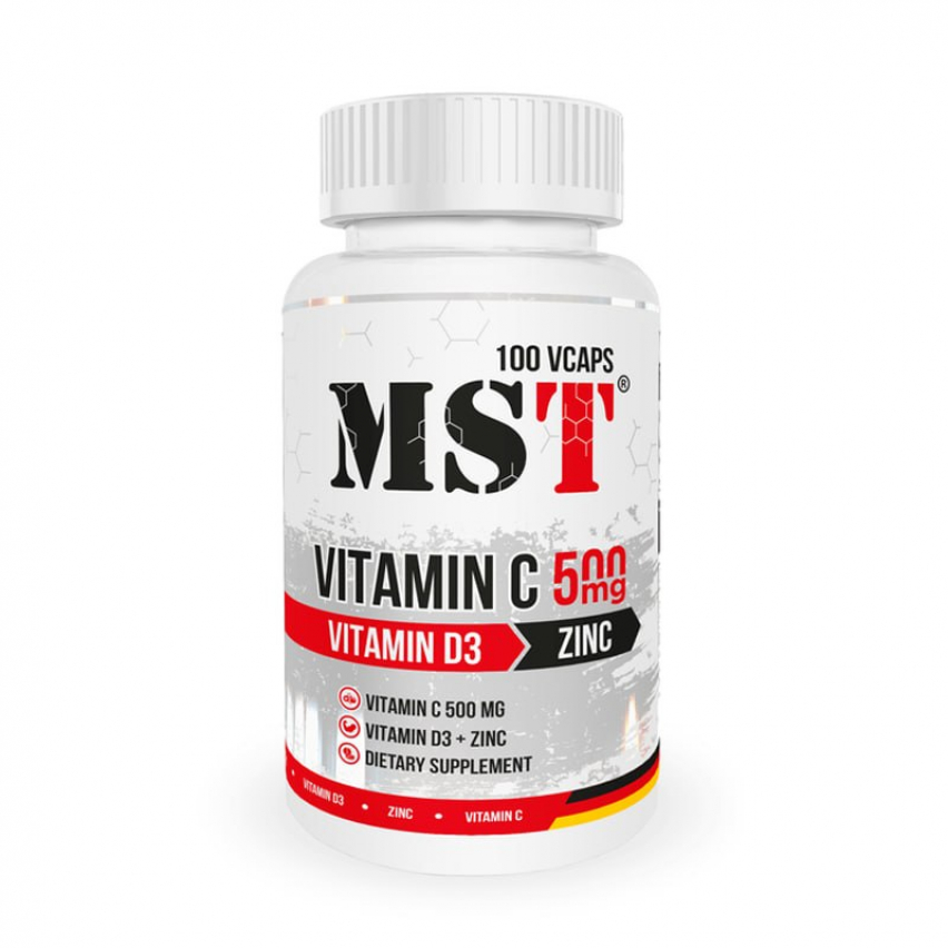 Vitamin C 500 mg + Vitamin D3 + Zinc "MST" 100 vcaps