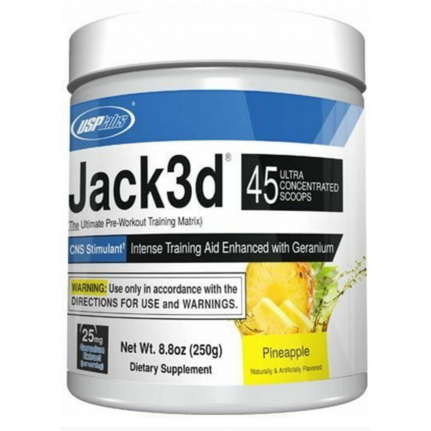 Предтренувальний комплекс "USP Labs" JACK 3D з геранню (250g/45 serv)