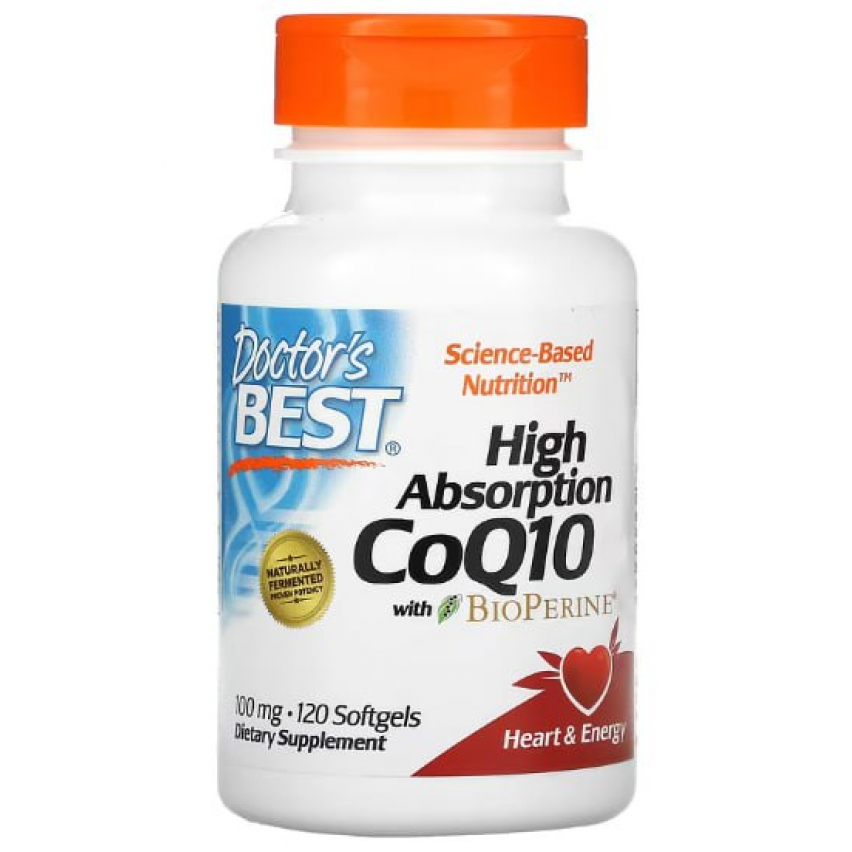 High Absorption CoQ10 BioPerine "Doctor's Best" (100mg, 120caps)