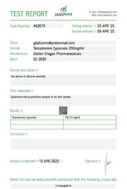 Хроматографічний аналіз Testoged C Golden Dragon